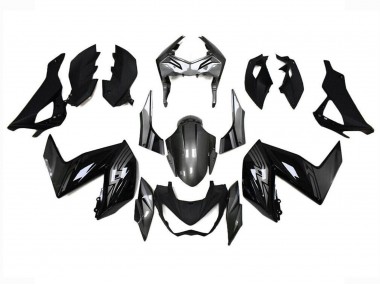 Kawasaki Z250/Z300 Motorrad Verkleidung 2015-2016 - Glanzendes Schwarz Grau