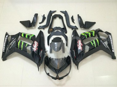 Kawasaki Z1000SX Motorrad Verkleidung 2010-2016 - Glanzendes Schwarz Grun Monster