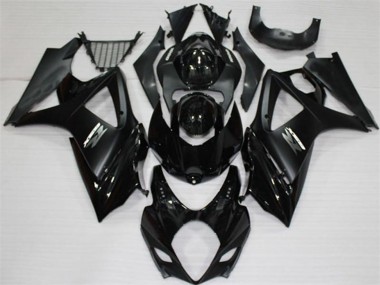 Suzuki GSXR 1000 Motorrad Verkleidung 2007-2008 - Glanzendes Schwarz Matt Schwarz Weiss