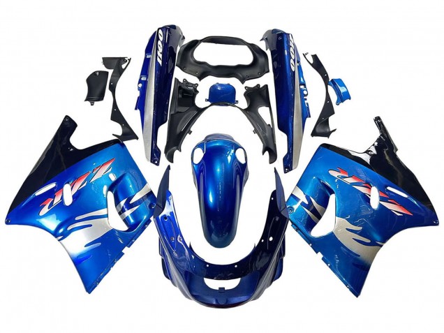 Kawasaki ZZR1100 Motorrad Verkleidung 1993-2003 - Blau Silber Schwarz