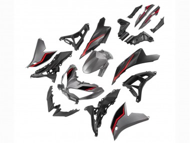 Kawasaki Versys 650 Motorrad Verkleidung 2021-2024 - Grau Rot Schwarz