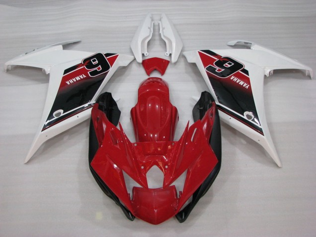 Yamaha FZ6R Motorrad Verkleidung 2009-2015 - Rot Weiss Schwarz 6