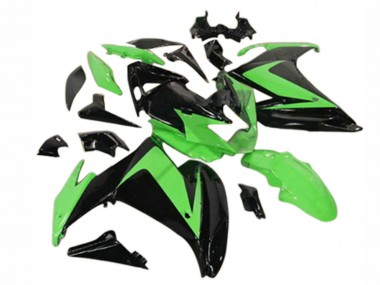Yamaha FZ6R Motorrad Verkleidung 2009-2015 - Glanzendes Schwarz Grun