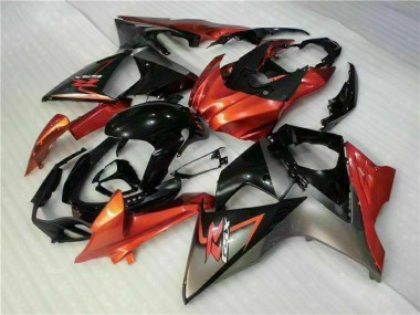 Suzuki GSXR 1000 Motorrad Verkleidung 2009-2016 - Orange Glanzendes Schwarz