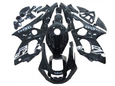 Yamaha YZF600R Thundercat Motorrad Verkleidung 1996-2007 - Glanzendes Schwarz Weiss