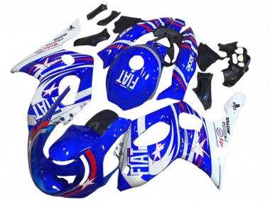 Yamaha YZF600R Thundercat Motorrad Verkleidung 1996-2007 - Blau Weiss Silber Rot Fiat Motul