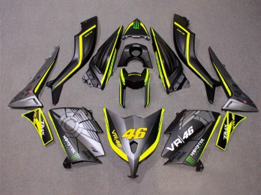 Yamaha TMAX530 Motorrad Verkleidung 2012-2014 - Matt Grau Gelb Monster 46