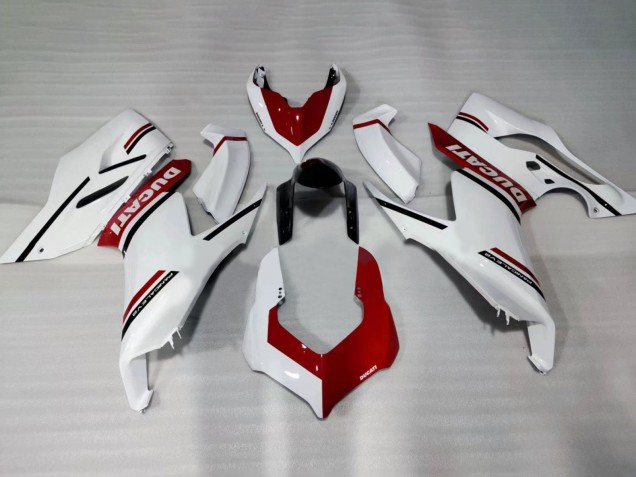 Ducati Panigale V2 Motorrad Verkleidung 2020-2024 - Weiss Rot Glanzendes Schwarz