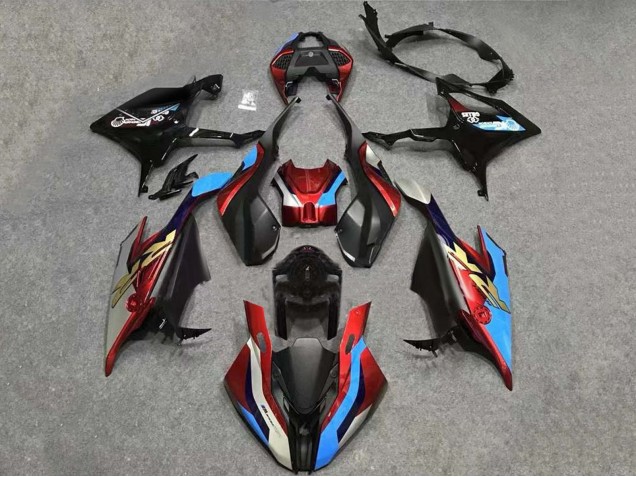 BMW S1000RR Motorrad Verkleidung 2023-2024 - Schwarz Rot Blau Gold