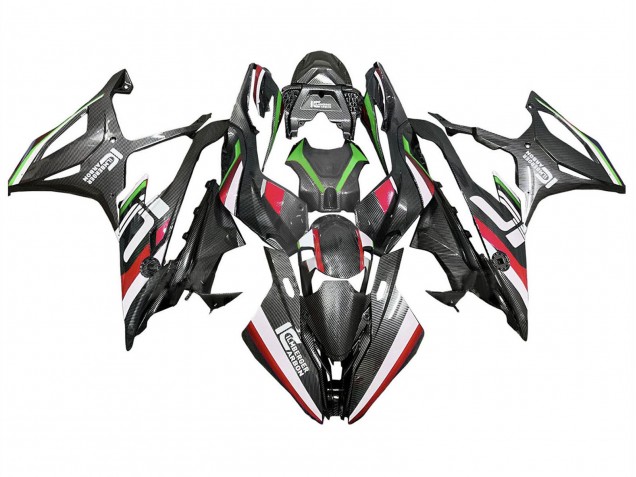 BMW S1000RR Motorrad Verkleidung 2019-2022 - Schwarz Rot Grun Pata