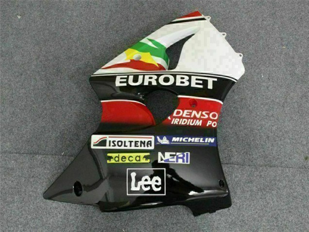 Kawasaki ZX6R Motorrad Verkleidung 2000-2002 - Weiss Rot Gelb Grun Glanzendes Schwarz Stern EuroBet