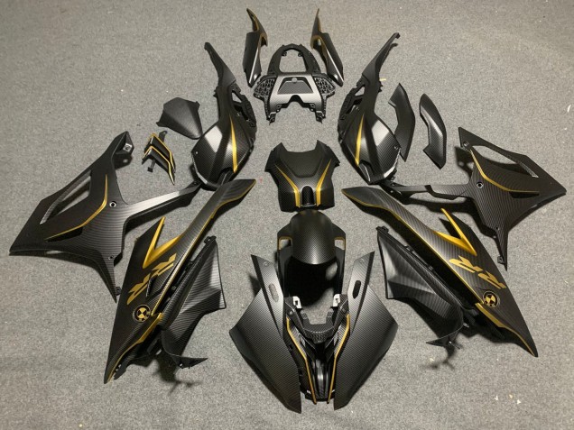 BMW S1000RR Motorrad Verkleidung 2019-2022 - Schwarzes Gold Carbonfaser