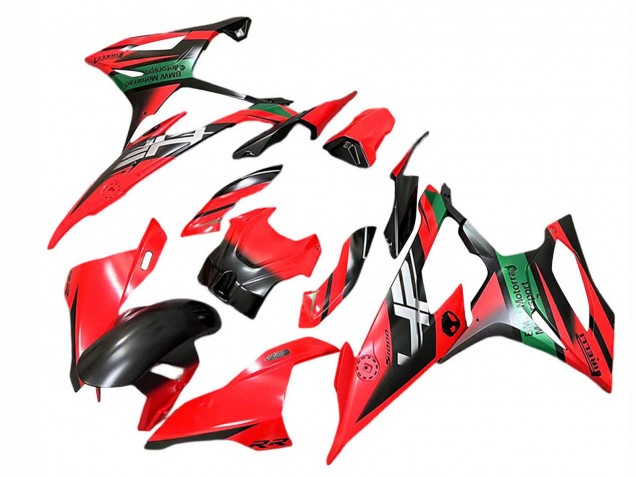 BMW S1000RR Motorrad Verkleidung 2019-2022 - Rot Schwarz Grun