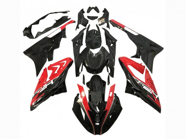 BMW S1000RR Motorrad Verkleidung 2017-2018 - Rot Glanzendes Schwarz