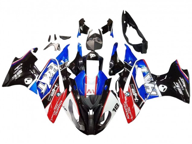 BMW S1000RR Motorrad Verkleidungen Kit 2017-2018 - Weiss Blau Rot Glanzendes Schwarz