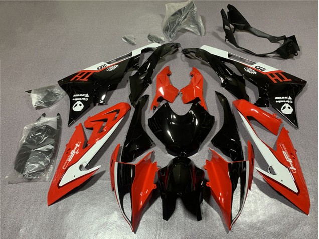BMW S1000RR Motorrad Verkleidung 2015-2016 - Weiss Rot Glanzendes Schwarz