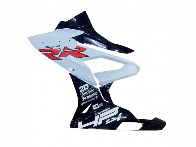 BMW S1000RR Motorrad Verkleidung 2015-2016 - Weiss Glanzendes Schwarz
