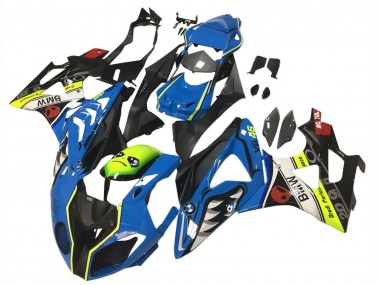 BMW S1000RR Motorrad Verkleidung 2009-2014 - Blau Gelb Rot Schwarz Hai VR 46