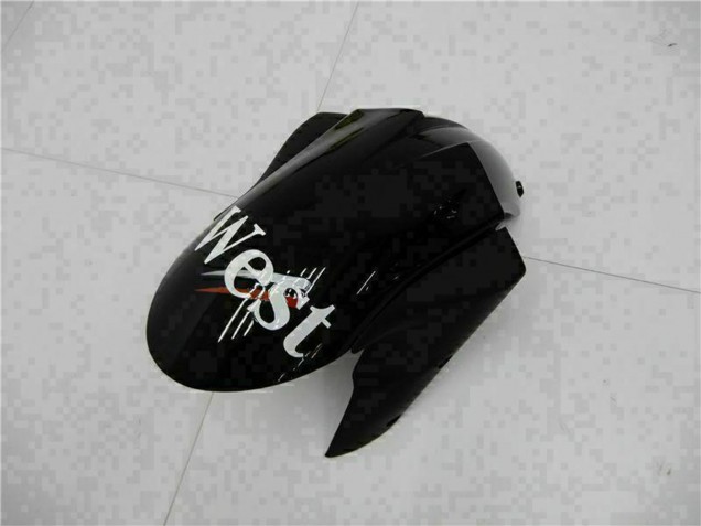 Kawasaki ZX6R Motorrad Verkleidung 2005-2006 - Glanzendes Schwarz Weiss West