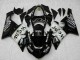Kawasaki ZX6R Motorrad Verkleidung 2005-2006 - Glanzendes Schwarz Weiss West