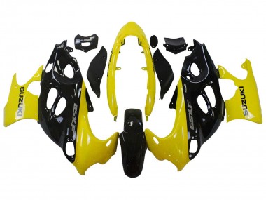 Suzuki GSX600F/GSX750F Motorrad Verkleidung 2004-2006 - Glanzendes Schwarz Gelb
