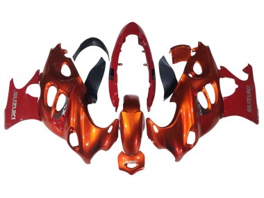 Suzuki GSX600F/GSX750F Motorrad Verkleidung 2004-2006 - Burnt Orange Weiss Logo