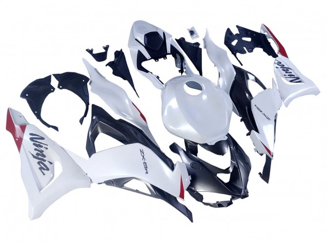 Kawasaki ZX6R Motorrad Verkleidung 2023-2026 - Perl Weiss Schwarz Rot