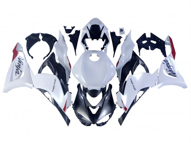 Kawasaki ZX6R Motorrad Verkleidung 2023-2026 - Perl Weiss Schwarz Rot
