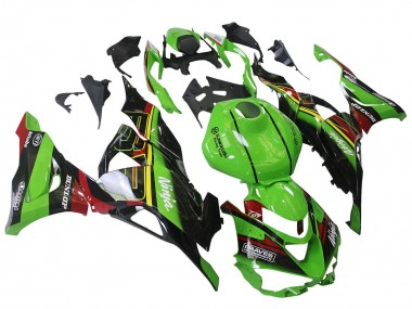 Kawasaki ZX6R Motorrad Verkleidung 2023-2026 - Grun Schwarz Rot Gelb Dunlop