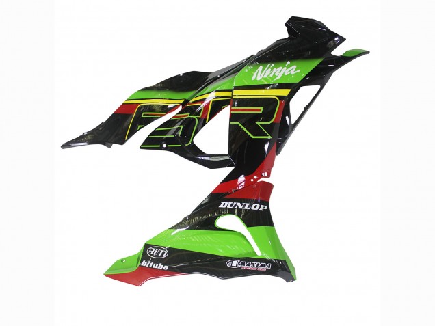 Kawasaki ZX6R Motorrad Verkleidung 2023-2026 - Grun Schwarz Rot Gelb Dunlop