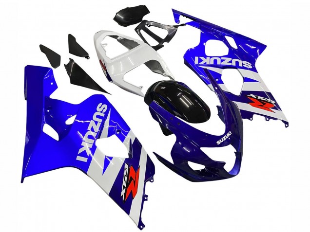 Suzuki GSXR 600 / GSXR 750 Motorrad Verkleidung Kit 2004-2005 - Weiss Blau Schwarz Rot
