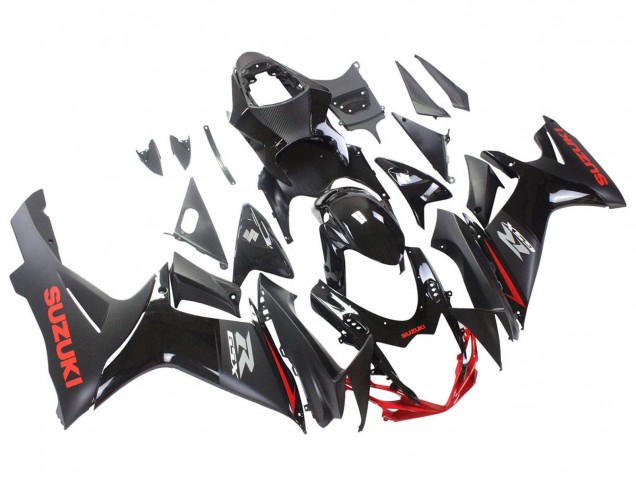 Suzuki GSXR 600 / GSXR 750 Motorrad Verkleidung 2011-2024 - Schwarz Grau Rot Linie