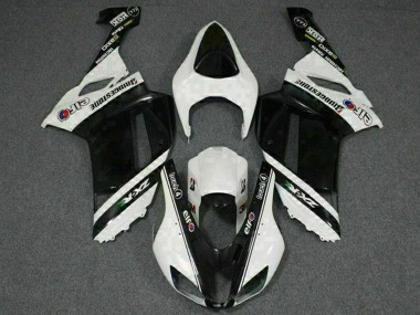 Kawasaki ZX6R Motorrad Verkleidung 2007-2008 - Schwarz Weiss Elf