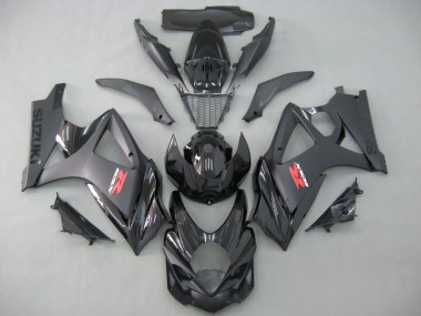 Suzuki GSXR 1000 Motorrad Verkleidung 2007-2008 - Matt Schwarz Glanzendes Schwarz