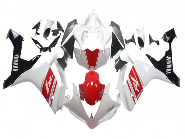 Yamaha YZF 1000 R1 Motorrad Verkleidung 2007-2008 - Weiss Rot Schwarz