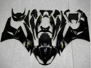 Kawasaki ZX6R Motorrad Verkleidung 2009-2012 - Glanzendes Schwarz Gold Ninja