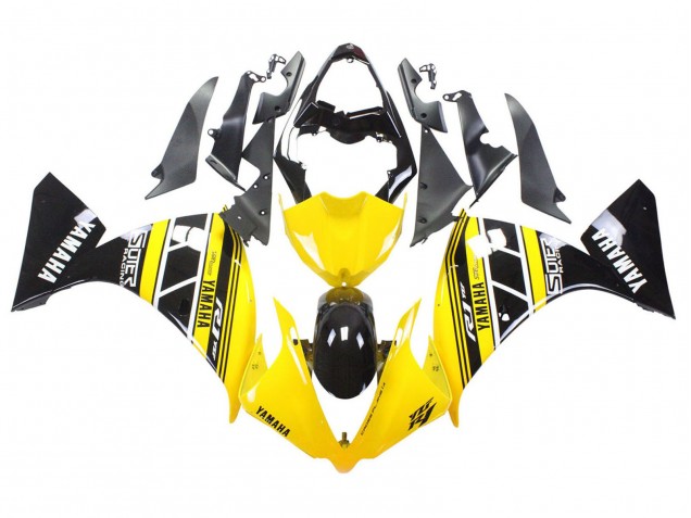 Yamaha YZF 1000 R1 Motorrad Verkleidung 2012-2014 - Gelb Weiss Schwarz