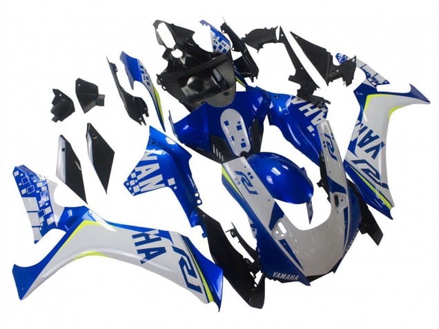 Yamaha YZF 1000 R1 Motorrad Verkleidung 2020-2025 - Weiss Blau Neon Gelb Glanzendes Schwarz
