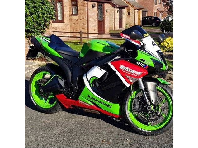 Kawasaki ZX6R Motorrad Verkleidung 2007-2008 - Grun Rot