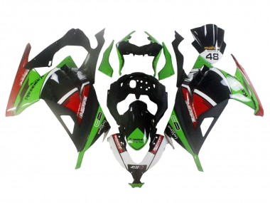 Kawasaki EX300 Motorrad Verkleidung 2013-2017 - Grun Weiss Rot Schwarz Elf