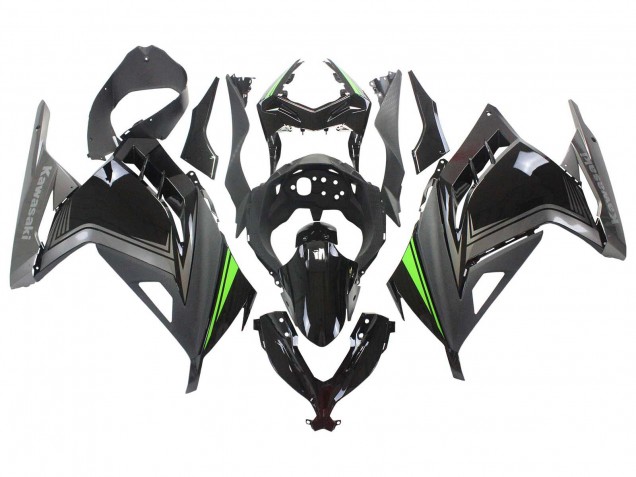 Kawasaki EX300 Motorrad Verkleidung 2013-2017 - Glanzendes Schwarz Matt Schwarz Grun