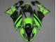 Kawasaki ZX6R Motorrad Verkleidung 2009-2012 - Grun Glanzendes Schwarz Elf Touch4 Bridgestone