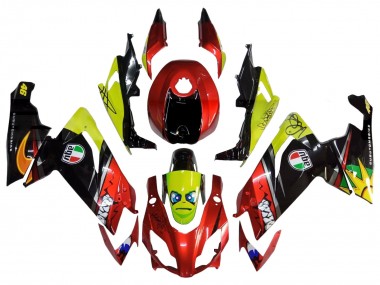 Aprilia RS4 50 125 Motorrad Verkleidung 2012-2019 - Rot Gelb Glanzendes Schwarz Hai