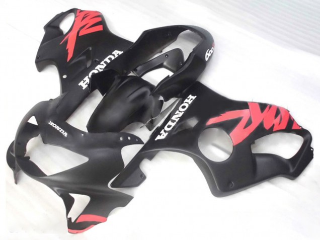 Honda CBR600 F4 Motorrad Verkleidung 1999-2000 - Matt Schwarz Rosa Aufkleber