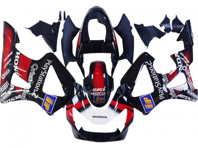 Honda CBR900RR 929 Motorrad Verkleidung 2000-2001 - Rot Weiss Glanzendes Schwarz PlayStation 2