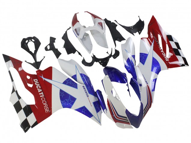 Ducati Panigale 899 Motorrad Verkleidung 2011-2014 - Weiss Blau Rot Schwarz