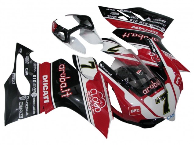 Ducati Panigale 899/1199 Motorrad Verkleidung 2011-2014 - Weiss Rot Glanzendes Schwarz Aruba.it 7