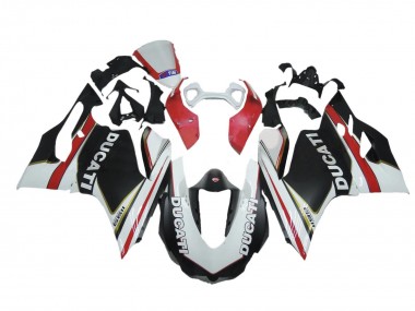 Ducati Panigale 1199 Motorrad Verkleidung 2011-2014 - Weiss Rot Schwarz