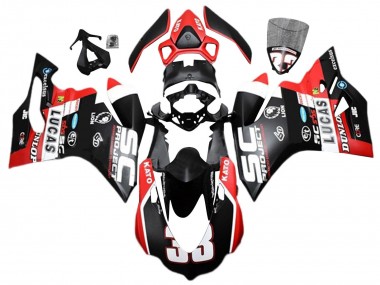 Ducati 959/1299 Motorrad Verkleidung 2015-2020 - Weiss Rot Matt Schwarz Lucas 33