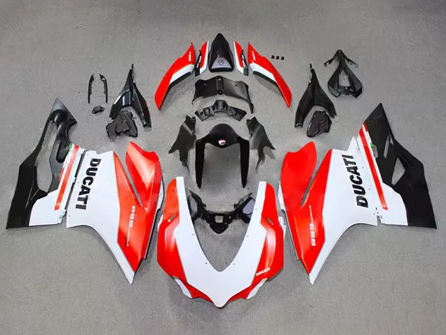 Ducati 959 Motorrad Verkleidung 2015-2020 - Weiss Rot Glanzendes Schwarz